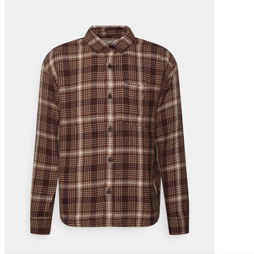 Abercrombie Brown and Cream Medium Button Down Cotton
